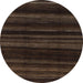 Round Abstract Dark Brown Modern Rug, abs1568