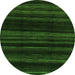 Round Machine Washable Abstract Green Modern Area Rugs, wshabs1568grn