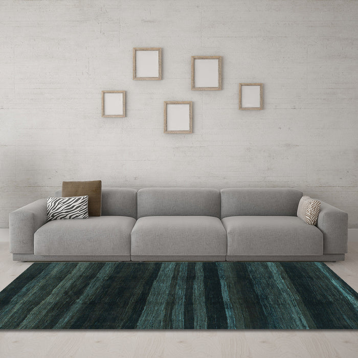 Machine Washable Abstract Light Blue Modern Rug in a Living Room, wshabs1568lblu