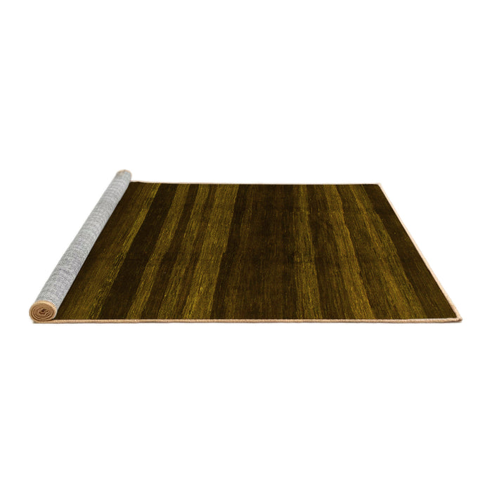 Sideview of Machine Washable Abstract Yellow Modern Rug, wshabs1568yw