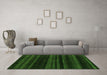 Machine Washable Abstract Green Modern Area Rugs in a Living Room,, wshabs1568grn