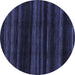 Round Abstract Blue Modern Rug, abs1568blu