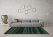 Machine Washable Abstract Turquoise Modern Area Rugs in a Living Room,, wshabs1568turq