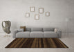 Machine Washable Abstract Brown Modern Rug in a Living Room,, wshabs1568brn