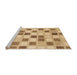 Sideview of Machine Washable Abstract Chocolate Brown Rug, wshabs1569