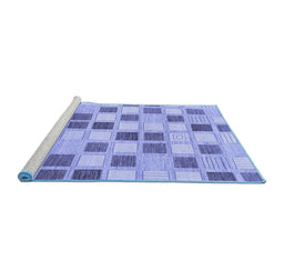Sideview of Machine Washable Checkered Blue Modern Rug, wshabs1569blu