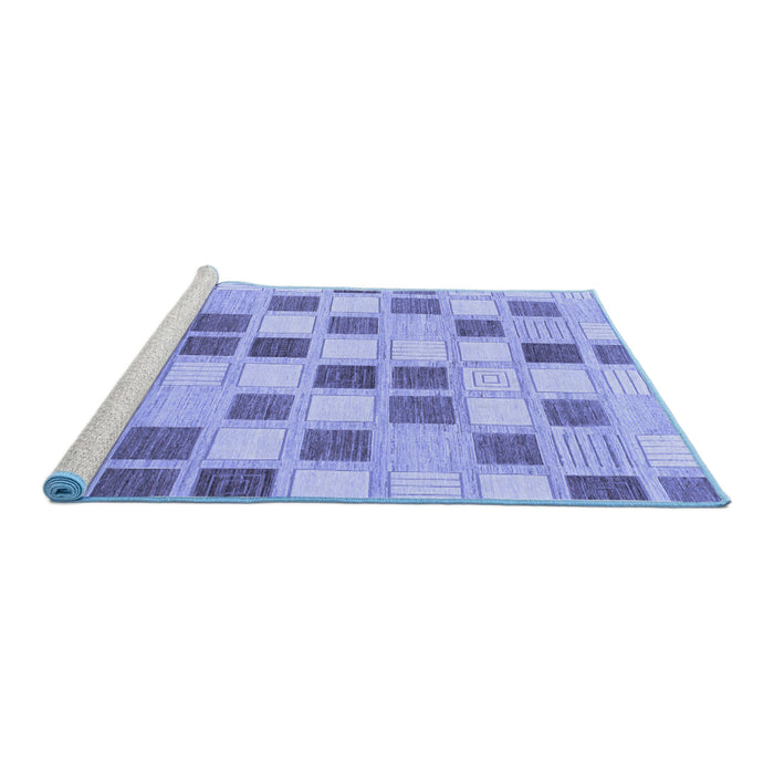 Sideview of Machine Washable Checkered Blue Modern Rug, wshabs1569blu