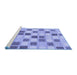 Sideview of Machine Washable Checkered Blue Modern Rug, wshabs1569blu