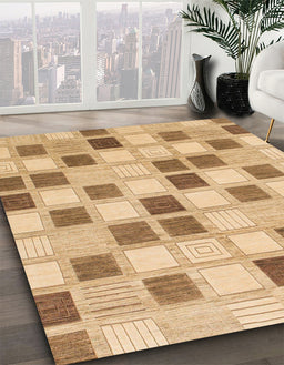 Machine Washable Abstract Chocolate Brown Rug in a Family Room, wshabs1569