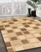 Machine Washable Abstract Chocolate Brown Rug in a Family Room, wshabs1569