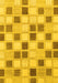 Machine Washable Checkered Yellow Modern Rug, wshabs1569yw