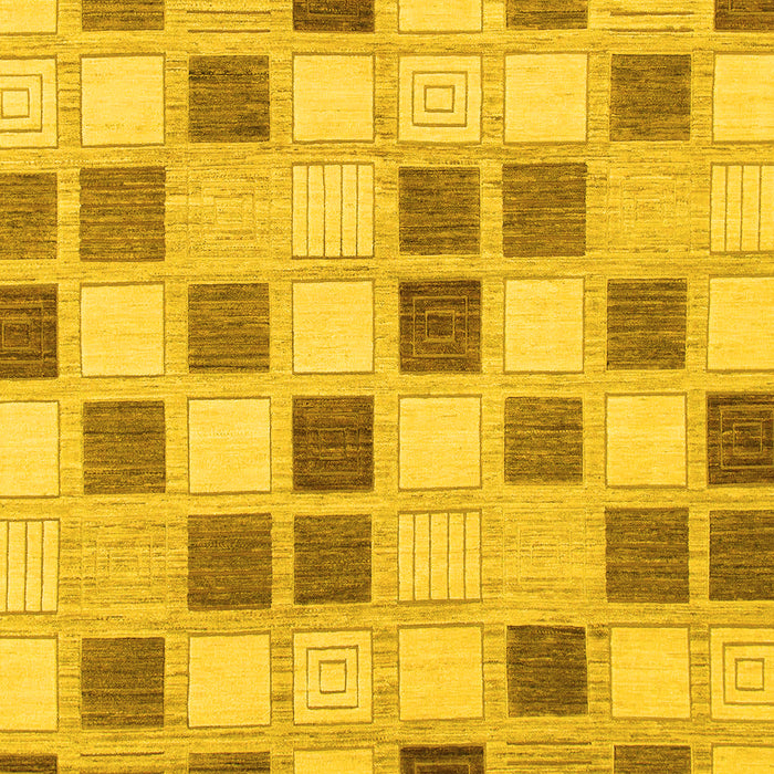 Machine Washable Checkered Yellow Modern Rug, wshabs1569yw