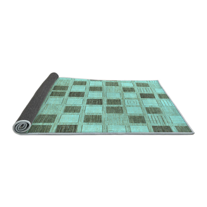 Sideview of Checkered Light Blue Modern Rug, abs1569lblu