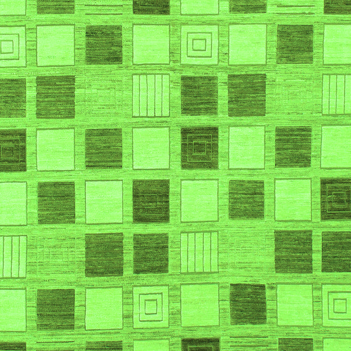 Machine Washable Checkered Green Modern Area Rugs, wshabs1569grn