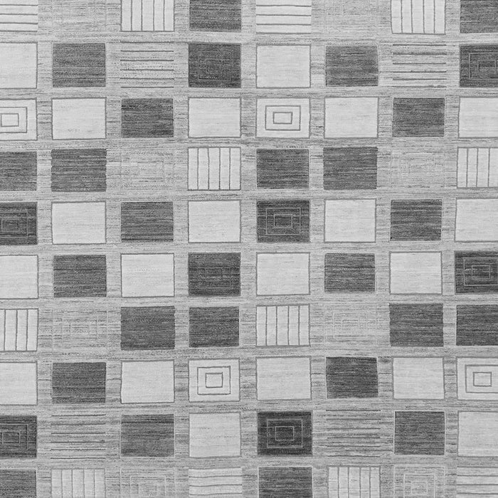 Square Checkered Gray Modern Rug, abs1569gry
