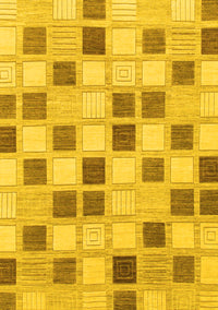 Checkered Yellow Modern Rug, abs1569yw