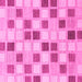 Square Machine Washable Checkered Pink Modern Rug, wshabs1569pnk