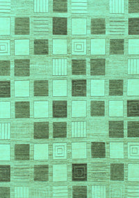 Checkered Turquoise Modern Rug, abs1569turq