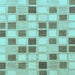 Square Machine Washable Checkered Light Blue Modern Rug, wshabs1569lblu