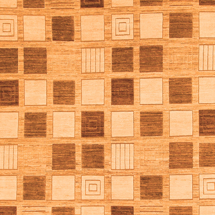 Machine Washable Checkered Orange Modern Area Rugs, wshabs1569org