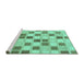 Sideview of Machine Washable Checkered Turquoise Modern Area Rugs, wshabs1569turq