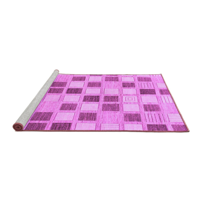 Sideview of Machine Washable Checkered Purple Modern Area Rugs, wshabs1569pur