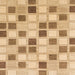 Square Abstract Chocolate Brown Checkered Rug, abs1569