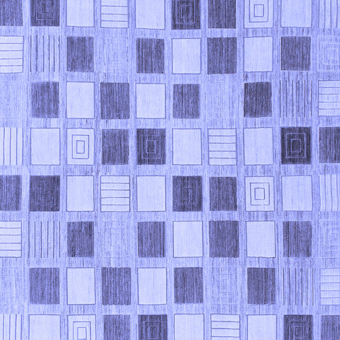 Square Machine Washable Checkered Blue Modern Rug, wshabs1569blu