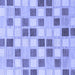 Square Machine Washable Checkered Blue Modern Rug, wshabs1569blu
