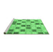 Sideview of Machine Washable Checkered Emerald Green Modern Area Rugs, wshabs1569emgrn