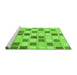Sideview of Machine Washable Checkered Green Modern Area Rugs, wshabs1569grn