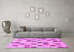 Machine Washable Checkered Purple Modern Area Rugs in a Living Room, wshabs1569pur