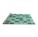 Sideview of Machine Washable Checkered Light Blue Modern Rug, wshabs1569lblu