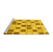 Sideview of Machine Washable Checkered Yellow Modern Rug, wshabs1569yw
