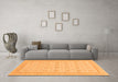 Machine Washable Abstract Orange Modern Area Rugs in a Living Room, wshabs156org