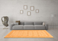 Machine Washable Abstract Orange Modern Rug, wshabs156org