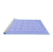 Sideview of Machine Washable Abstract Blue Modern Rug, wshabs156blu