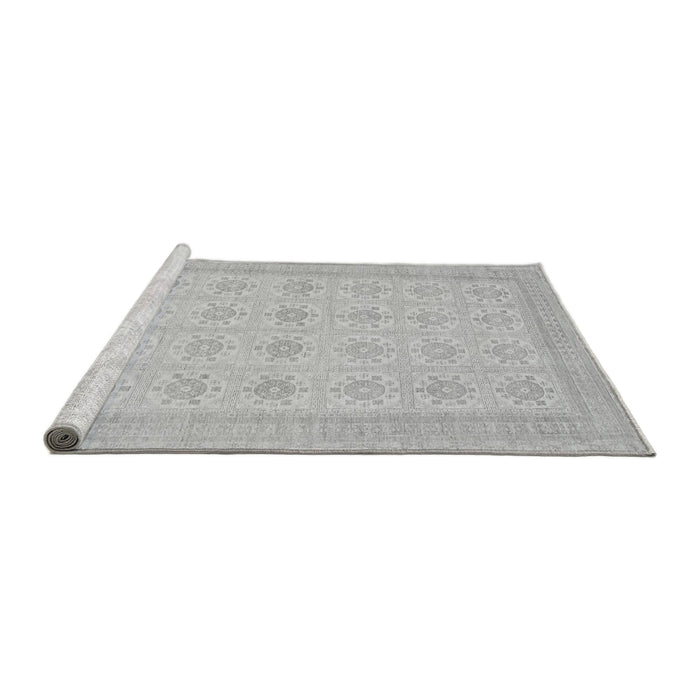 Sideview of Machine Washable Abstract Gray Modern Rug, wshabs156gry