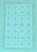 Machine Washable Abstract Light Blue Modern Rug, wshabs156lblu