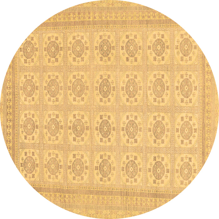 Round Abstract Brown Modern Rug, abs156brn