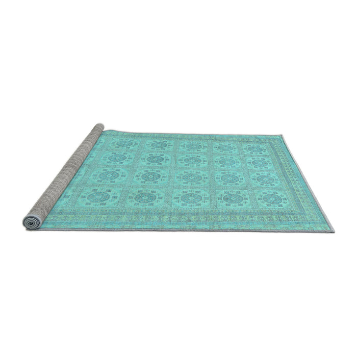 Sideview of Machine Washable Abstract Light Blue Modern Rug, wshabs156lblu