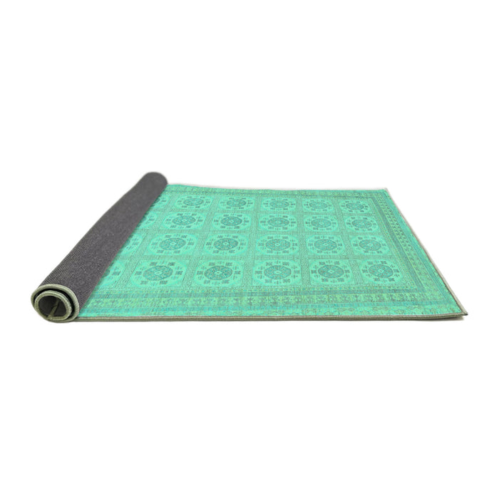 Sideview of Abstract Turquoise Modern Rug, abs156turq