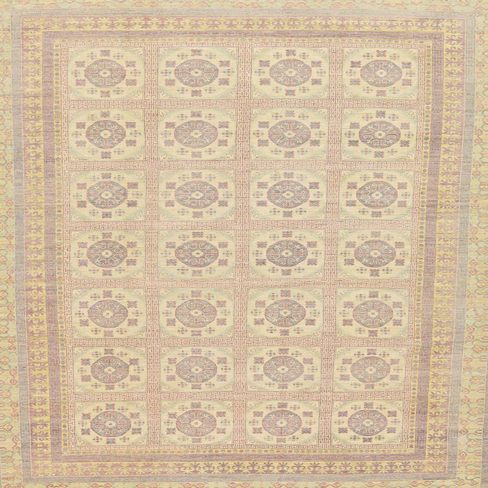 Square Machine Washable Abstract Brown Sugar Brown Rug, wshabs156