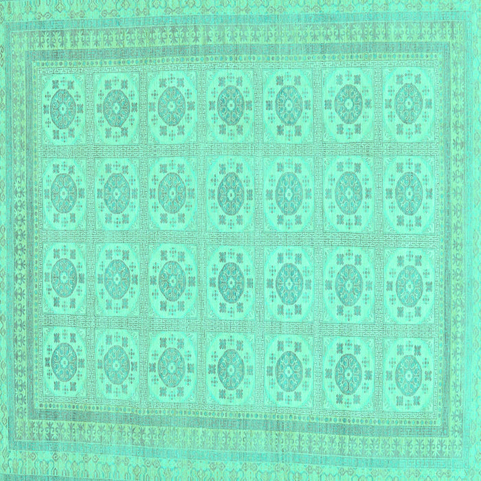 Square Abstract Turquoise Modern Rug, abs156turq