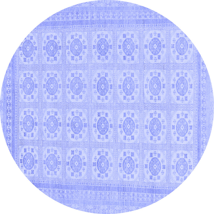 Round Machine Washable Abstract Blue Modern Rug, wshabs156blu