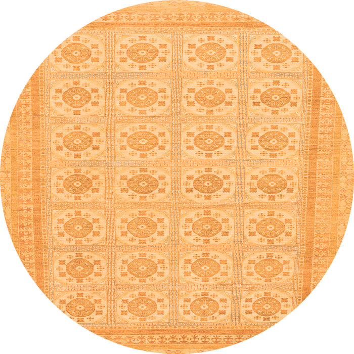 Round Abstract Orange Modern Rug, abs156org