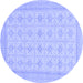 Round Abstract Blue Modern Rug, abs156blu