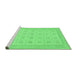 Sideview of Machine Washable Abstract Emerald Green Modern Area Rugs, wshabs156emgrn