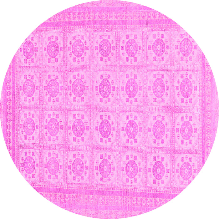 Round Abstract Pink Modern Rug, abs156pnk