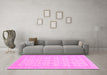 Machine Washable Abstract Pink Modern Rug in a Living Room, wshabs156pnk